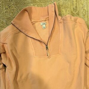 L.L. Bean Women's Half-Zip Sweatshirt in Soft Salmon